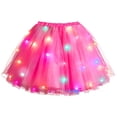 thumbnail image 4 of Hpapadks Women's Skirts Led Light Up Tutu Skirt Glowing Fairy Angel Mesh Rave Party Costume Hot Pink One Size, 4 of 4