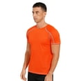 thumbnail image 2 of vastwit Men's Rash Guard Swim Shirt Short Sleeve Shirt Athletic Workout Quick Dry Ice-Silk T-Shirt Orange M, 2 of 7