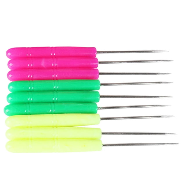 KAKOWELY scriber needle 50pcs Sewing Awls Patchwork Seam Ripper Sewing Tools Scriber Needles Needlework Quilling Stitches Device (Rosy Green Yellow Mixed)