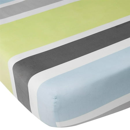 The Cocalo Collection Striped Fitted Crib Sheet Green One Size