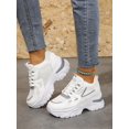 thumbnail image 4 of Women's White Casual Chunky Sneakers With Wedge Heel And Thick Sole, 4 of 4