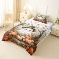 thumbnail image 2 of Manfei Watercolor Witch Hat Ghost Twin Comforter Sets 2pcs, Autumn Pumpkin Happy Halloween Bedding Set, Orange Brown Beige,Reversible,1 Comforter and 1 Pillowcase, 2 of 6