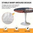 thumbnail image 2 of Elastic Fitted Round Tablecloth, American Flag Waterproof Stretch Table Cover for 45"-54" Tables, Vintage Eagle Blue Red USA Flag Washable Outdoor Tablecloths for Patio, Picnic, Camping, 2 of 9
