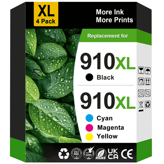 910 Ink Compatible for HP 910 Ink Cartridge for 910 HP Ink 910 XL HP Printer Ink (Black Cyan Magenta Yellow)