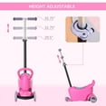 thumbnail image 4 of Qaba 3-in-1 Ride On Push Car, Kids Scooter, Sliding Walker, Push Rider, with Adjustable Handlebar, 3 Balanced Wheels, Removable Storage Seat, for Boys and Girls Aged 2-6 Years Olds, Pink, 4 of 9
