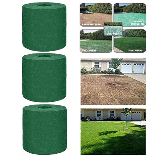 3 Roll 20*300cm Green Grass Mats Biodegradable Fertilizer Garden Picnic USA 