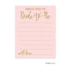 Words of Wisdom Blush Pink Gold Glitter Print Wedding Bridal Shower Game Cards, 20-Pack