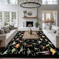 thumbnail image 3 of 5'x7' Area Rugs, Black Dinosaur Indoor Outdoor Area Rug for Living Room Bedroom, Vintage Letters Farm Animals Washable Bathroom Rugs Kitchen Floor Carpet Mats Home Decor Aesthetic, 3 of 8