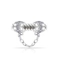 thumbnail image 2 of Bling Jewelry Womens Two Tone Love Hearts Safety Chain Spacer Stopper Charm Bead Sterling Silver, 2 of 3