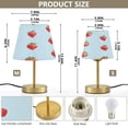 thumbnail image 2 of Modern Minimalist Cone Desk Lamp Antique Bronze Base & Linen Shade Bedside Table Lamp for Bedroom Living Room, Office, Dorm Strawberry Small, 2 of 8