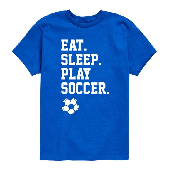 Instant Message - Eat Sleep Play Soccer - Youth Boys Short Sleeve Graphic T-Shirt