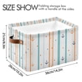 thumbnail image 4 of Yayeee Canvas Storage Basket with Handles for Shelves Fabric Bins Closet Organizer, Cute Nautical Pattern, 4 of 8