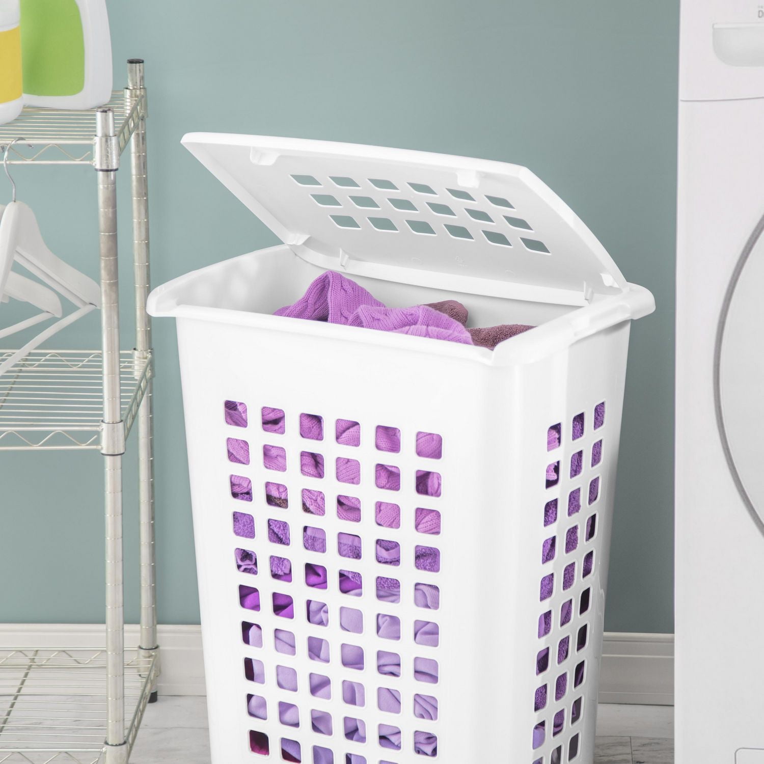 Sterilite Rectangular Laundry Hamper- White