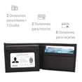 thumbnail image 4 of Cartera Hombre Piel Genuina Bifold Compartimento Secreto Interiores en Tela Negro, 4 of 8