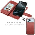 thumbnail image 4 of For iphone 17 Pro Max Case Wallet with Card Holder, Lanyard and Kickstand for Women Men, Ebizware Magnetic Flip Detachable PU Leather Wallet Phone Case Cover for iphone 17 Pro Max 6.9" - Wine, 4 of 7