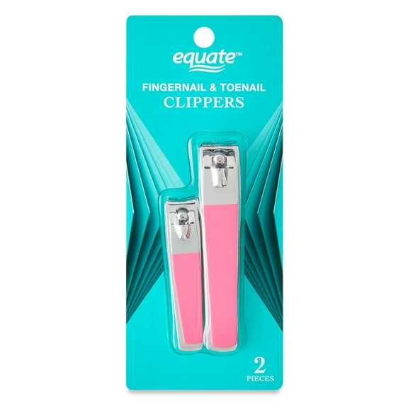 Equate Metal Fingernail and Toenail Clippers, 2 Pieces