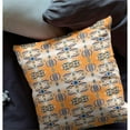thumbnail image 3 of 16" Flowers of Strength Broadcloth Blown and Closed Pillow in Orange Gray Fabric, 3 of 9