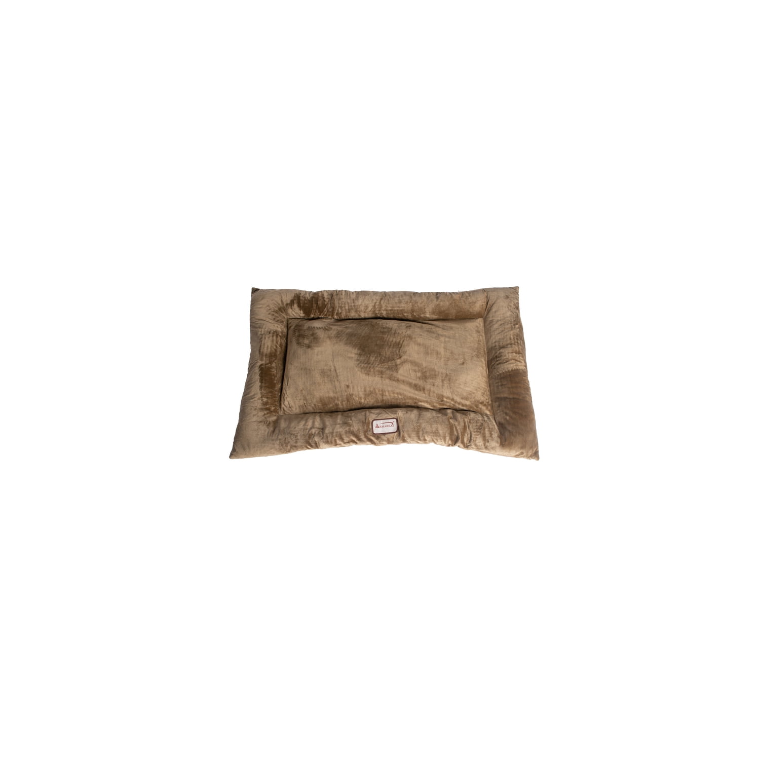 Large Velvet Dog Bed - Rectangular Pet Mat with Cushion - Soft Washable Cover - 27x19x2