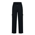 thumbnail image 4 of Wide Leg Cargo Sweatpants For Men Soft Stretchy Fabric Adjustable Drawstring Multi Pockets Athletic Casual Joggers Pants, 4 of 8