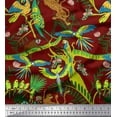 thumbnail image 1 of Soimoi Cotton Duck Fabric Branches,Parrot & Leopard Jungle Print Sewing Fabric Yard 42 Inch Wide, 1 of 1