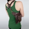 thumbnail image 4 of Bolso bandolera de cuero punk, bolso gótico para mujer, bolso con cinturón retro punk, 4 of 5