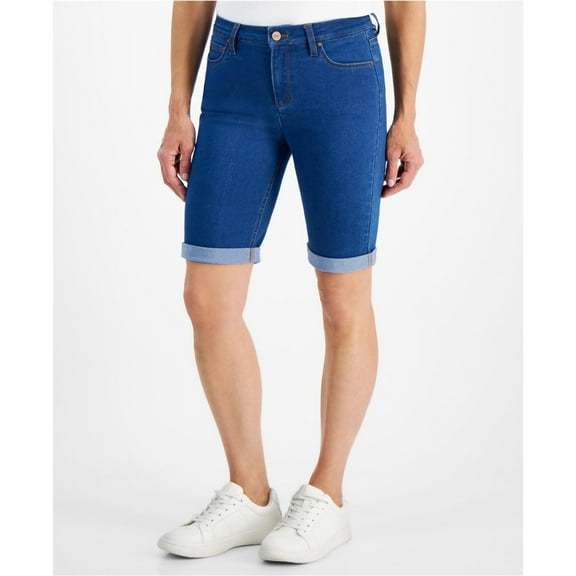 Jones New York Womens Solid Casual Bermuda Shorts, Blue, Petite, 12P