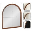 thumbnail image 6 of Kate and Laurel Hatherleigh Modern Transitional Arched Wooden Wall Mirror, 32 x 36, Walnut Brown, Decorative Wood Wide Arch Mirror for Use as Vanity Bathroom Accent or Living Room Mantel Decor, 6 of 9
