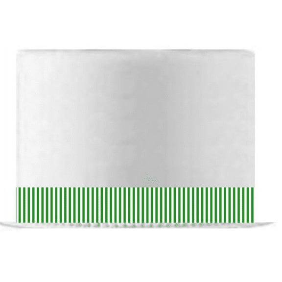 Green and White Stripes Edible Cake Decoration Ribbon -6 Slim Strips