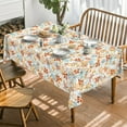thumbnail image 2 of Fall Tablecloth 60x84 Inch Rectangular, Thanksgiving Autumn Harvest Orange Blue Watercolor Leaf Table Cover for Party Picnic Dinner Decor, 2 of 6