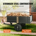 thumbnail image 3 of ATV Dump Trailer - 750lb Capacity, 15 Cubic Feet Steel Utility Cart, Garden Trailer with Removable Sides for Tractor & Riding Mower, 3 of 7