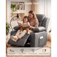 thumbnail image 6 of LAZZO Nursery Recliner Chair, Power 320° Swivel Chair with Cup Holder, Adjustable Armrest, Footrest, Gray, 6 of 8