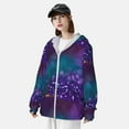 thumbnail image 5 of Goofa Purple and Green Glitter Printed Women's UPF 50+ Sun Protection Hoodie Jacket Lightweight Long Sleeve Sun Shirt for Women with Pocket Hiking Outdoor-X-Large, 5 of 9