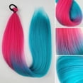 thumbnail image 5 of Pink Blue Hair Extension Ponytail for Braids Synthetic Braid Ponytail Extensions with Elastic Tie Fashion Festival Rave Braids in Hair Extension for Girls (Pack of 2), 5 of 14
