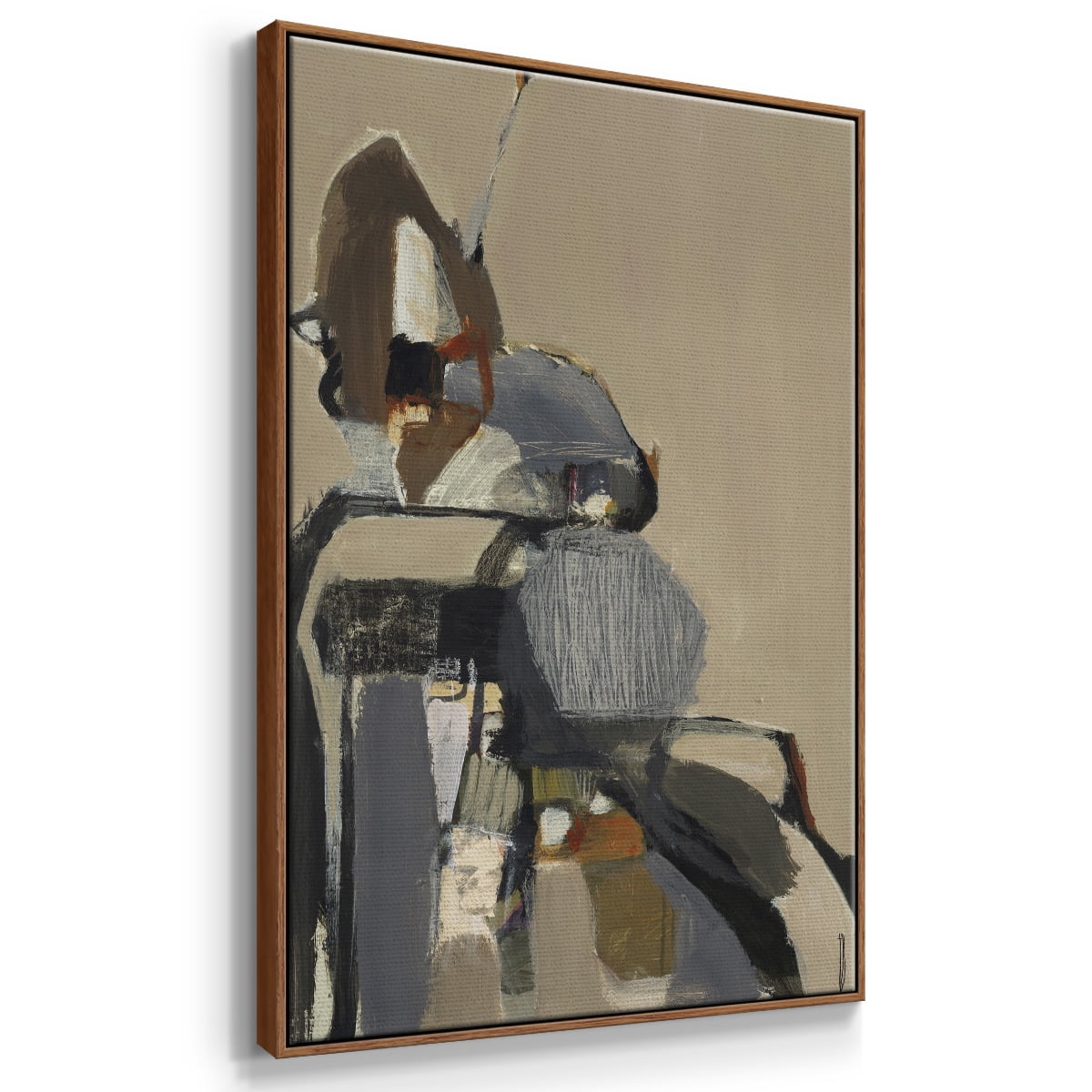 Landslide Framed Premium Gallery Wrapped Canvas - Ready to Hang - 17 x 25 - Walnut Floating Frame