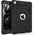 thumbnail image 1 of xixishop Rantice for iPad 6th/5th Generation Case, iPad Air 2 Case 9.7 Inch, [3-in-1] Heavy Duty Shockproof Rugged Protective Cover with Kickstand for A1893 A1954 A1822 A1823 A1566 A1567, Black, 1 of 1