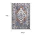 thumbnail image 3 of HomeRoots 9' X 12' Blue Ivory And Brown Floral Area Rug, 3 of 5