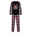 thumbnail image 3 of Odeerbi Christmas Pajamas for Family Holiday Plaid Long Sleeve Family Christmas Pajamas Matching Sets Dad Print Parent-child Suit Two-Piece Sleepwear Xmas Family Matching PJs Set Black, 3 of 5