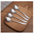 thumbnail image 6 of Stainless Steel Soup Spoons,Silver Square Head Serving Spoons Dumplings Ramen Ice Cream Dessert Long Handle Big Spoon for Restaurant Tableware Kitchen Gadgets Cooking Utensils (3Pcs Square Spoons), 6 of 8