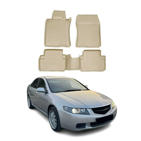 OMAC Floor Mats Liner for Honda Accord Sedan 2003-2007 Beige TPE All-Weather 4x