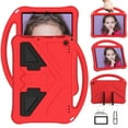 thumbnail image 3 of Case Compatible With Amazon Fire HD 10 (13th/11th ,2023/2021)/HD 10 Plus 2021,Kids Friendly,With Handle and Contractible Kickstand,Lightweight Shockproof Rugged EVA Drop-proof Cute Cover Case,Red, 3 of 7
