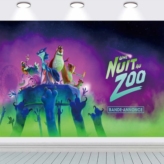 Night of the Zoopocalypse school Backdrop Taspestry Banner Party Supplies Background Poster Decor Decorations