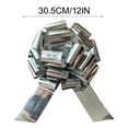 thumbnail image 2 of Huge Car Bow - 12in Large Gift Bow for Gift Wrapping - Great for Car, Present, Bike, Birthday, Wedding, Party and Ourdoor Decor - Silver, 2 of 3