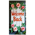 thumbnail image 5 of Wooden Door Themed Welcome Back Banner with Floral Leafy Elements Party Backdrop Background Decorations for Homecomings Reunions Gatherings and Celebrations, 5 of 8
