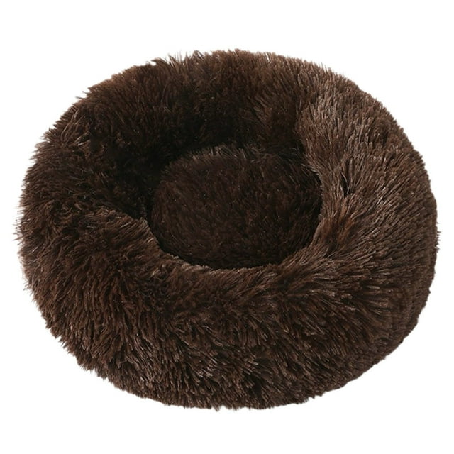 Cama redonda y cálida de 70 cm para gatos y perros, cómoda y acogedora para el invierno