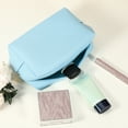 thumbnail image 2 of Small Portable Travel Cosmetic Bag for Women Zipper PU Leather Makeup Bag Suitable for Lipstick Blue, 2 of 6