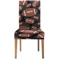 thumbnail image 2 of ABPHQTO Funda protectora para silla elástica con azulejos de fútbol marrón y negro, funda protectora para asiento para comedor, Hotel, boda, fiesta, juego de 4, 2 of 4
