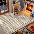 thumbnail image 2 of SAND KEEPER Light Green Plaid Kitchen Mat Set of 2, Non Slip Absorbent Washable Kitchen Rugs 17"x28" and 17"x48", Low Profile Runner Rug for Kitchen Sink Laundry Room, Farmhouse Decor, 2 of 6