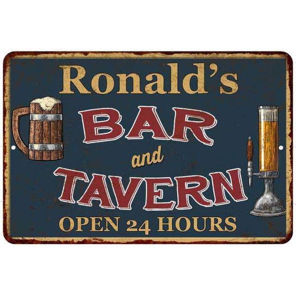Ronald's Green Bar & Tavern Rustic Sign Decor 8x12 208120047460