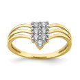 thumbnail image 6 of 10k Yellow Gold Solid CZ 3-Line Band Ring, 6 of 7