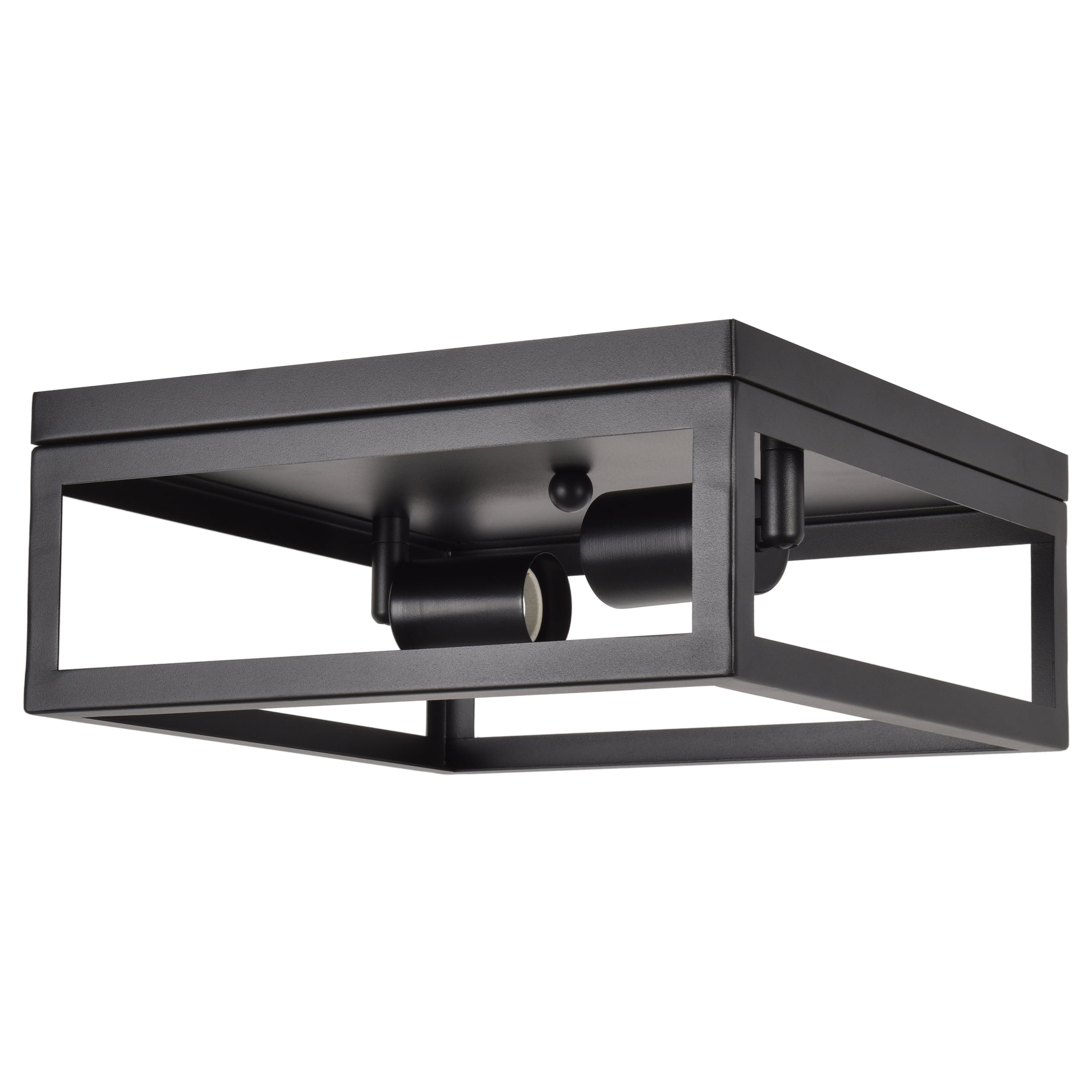 Better Homes & Gardens 12" Modern Square Flushmount Ceiling Light, Matte Black Finish, E26 Socketed